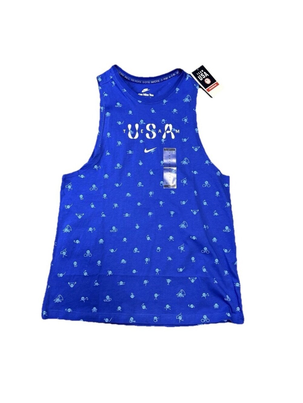 Nike Team USA All Over Print Muscle Tank Top Women's Shirt Small FZ3384-417